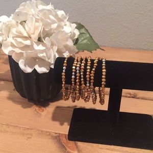 Silpada Copper Pearl Stretch Bracelets